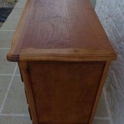 3-drawer solid natural wood chest of drawers with black handles - Completely restored