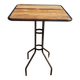 Table haute en teck et en fer forgé