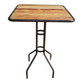 Table haute en teck et en fer forgé