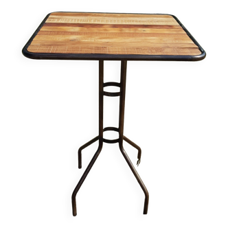 Teak and wrought iron high table