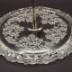 Vintage French cheese and sandwich serving plate, pressed glass with floral pattern.