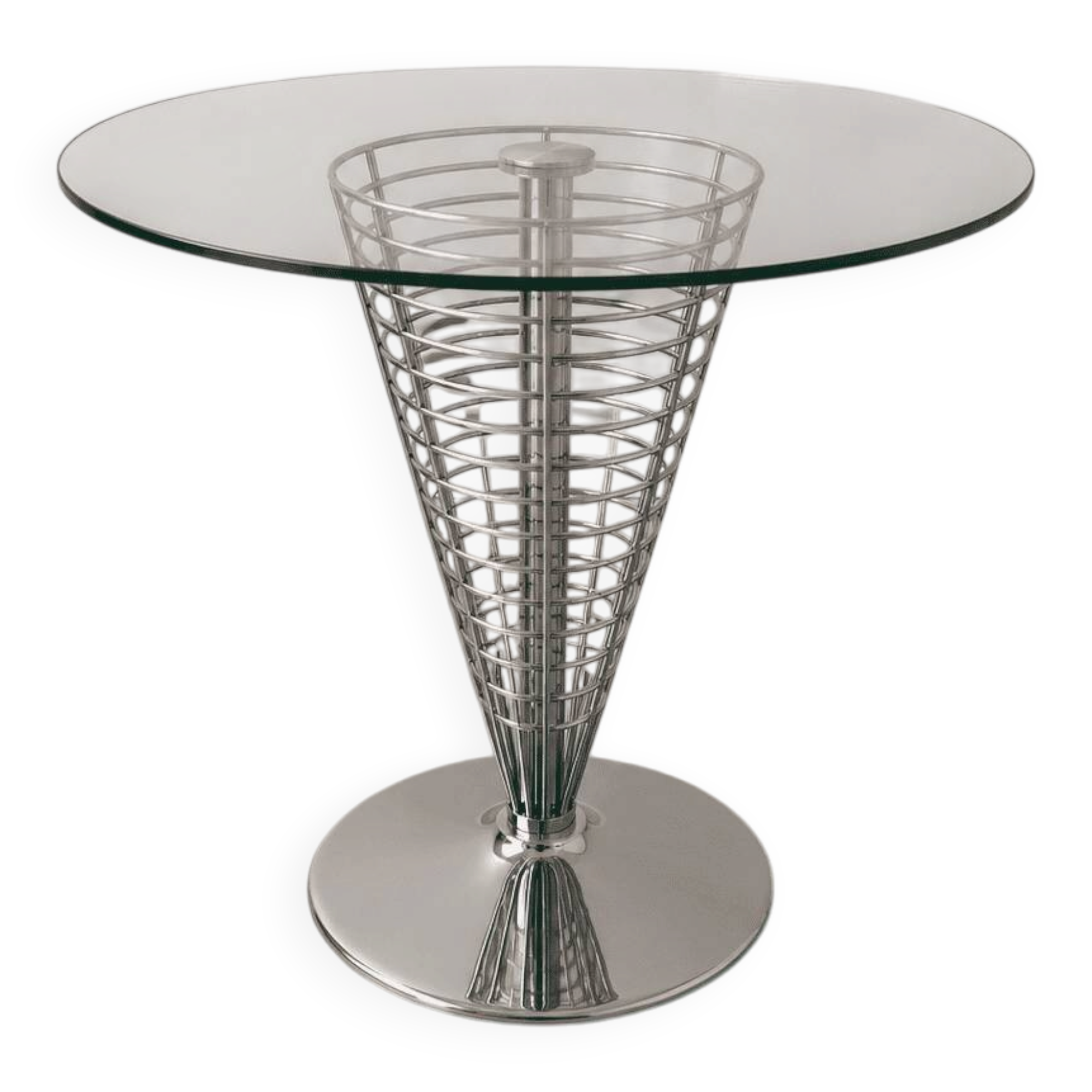 Sculptural table in metal and glass by Verner Panton for Fritz Hansen, 1980