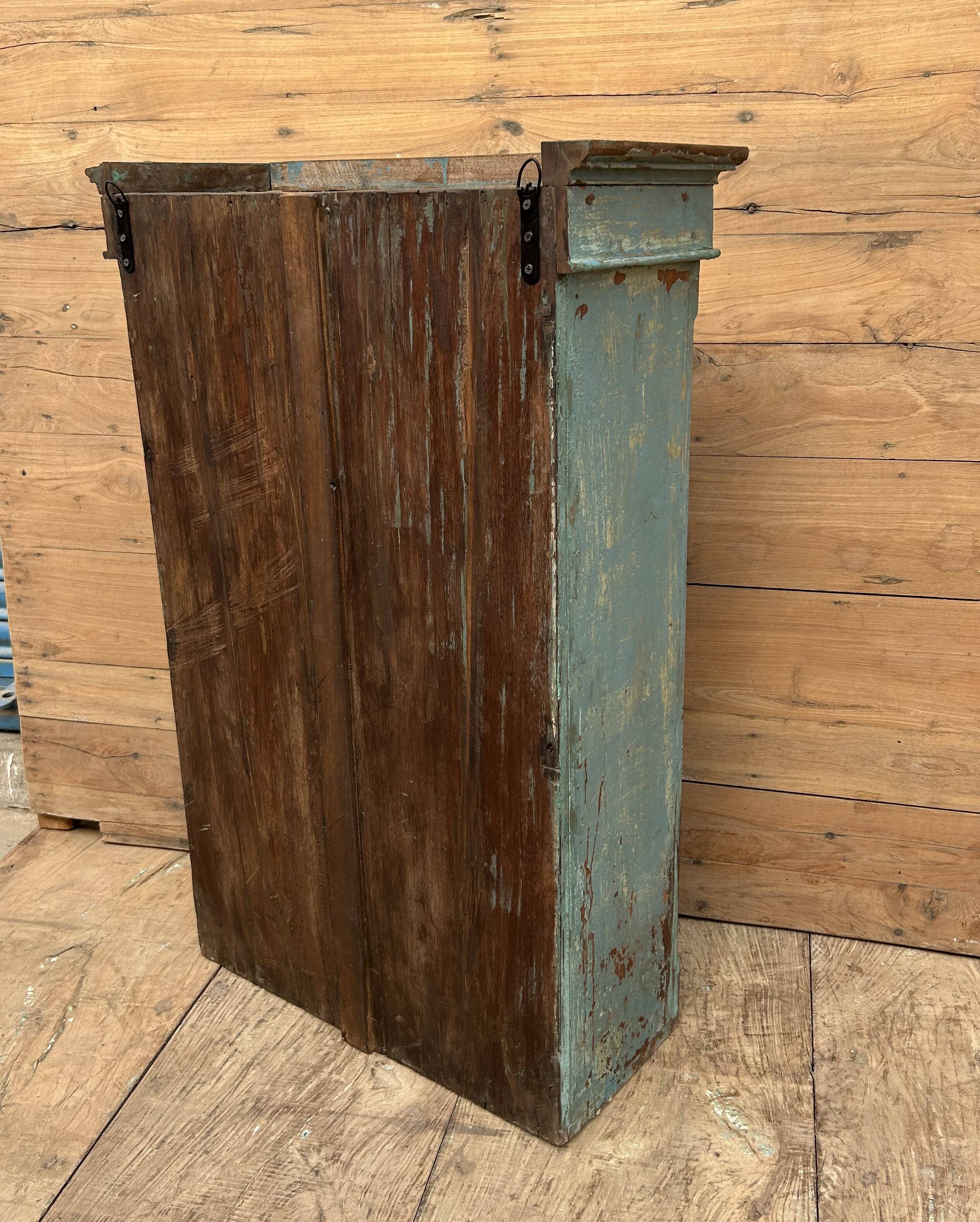 Wall display cabinet in Burmese teak with original patina.