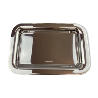 Christofle - empty pocket tray, silver metal card holder, new box