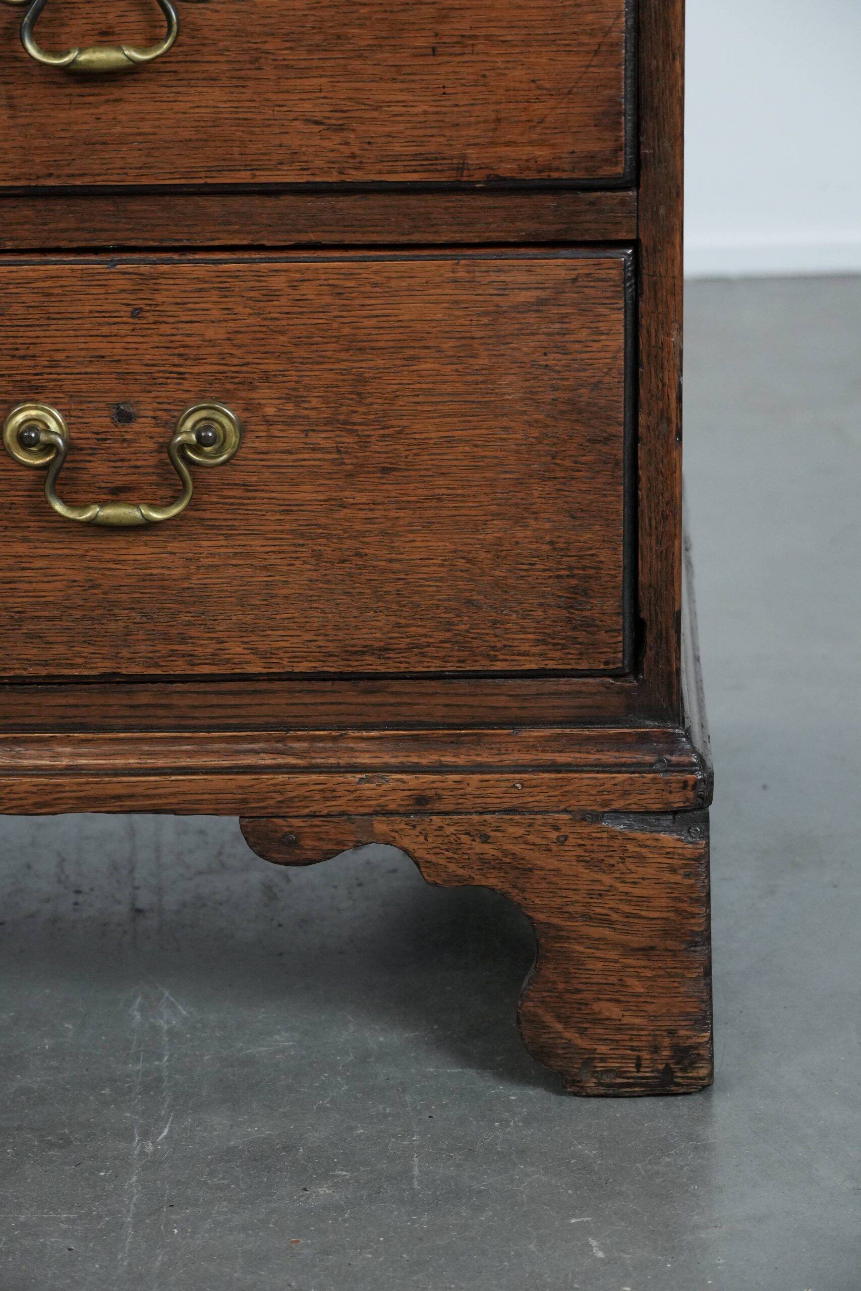18th-century English antique oak commode