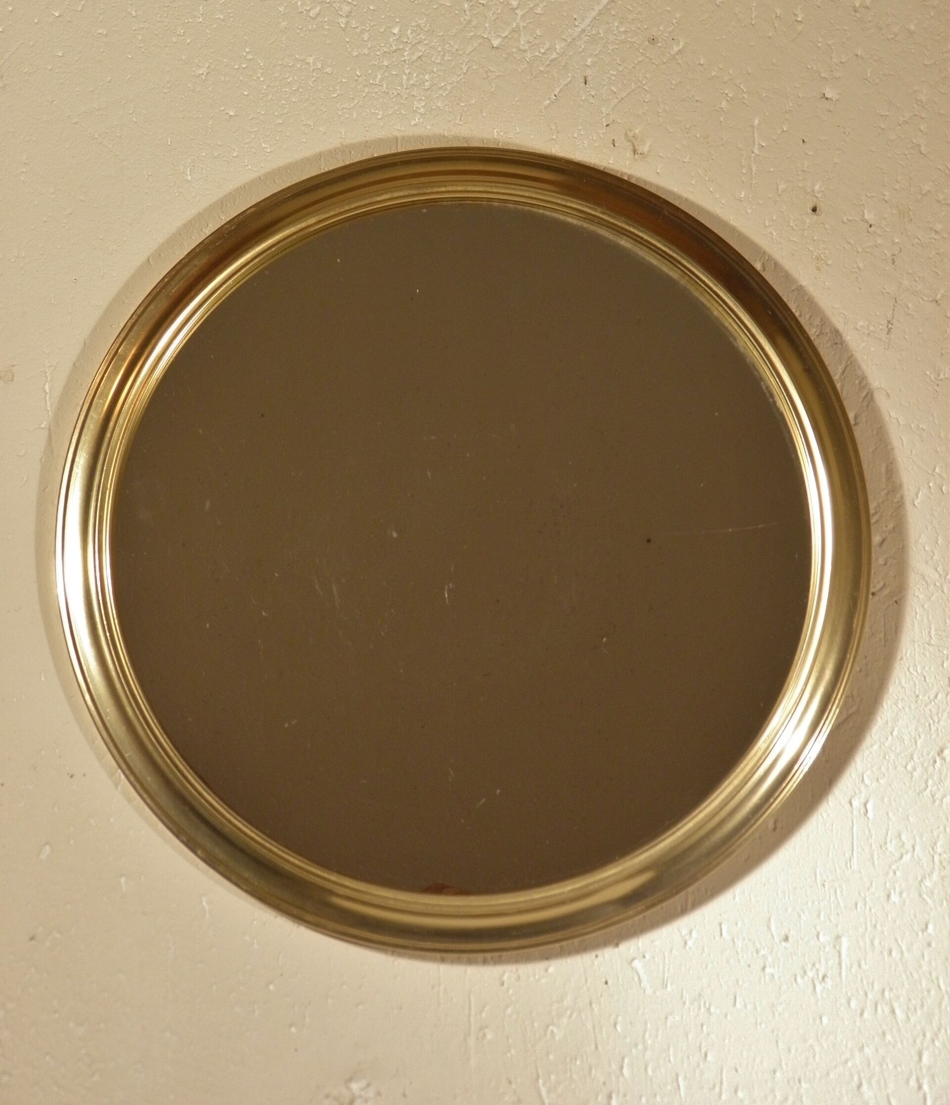 Round mirror gilded metal 40 cm