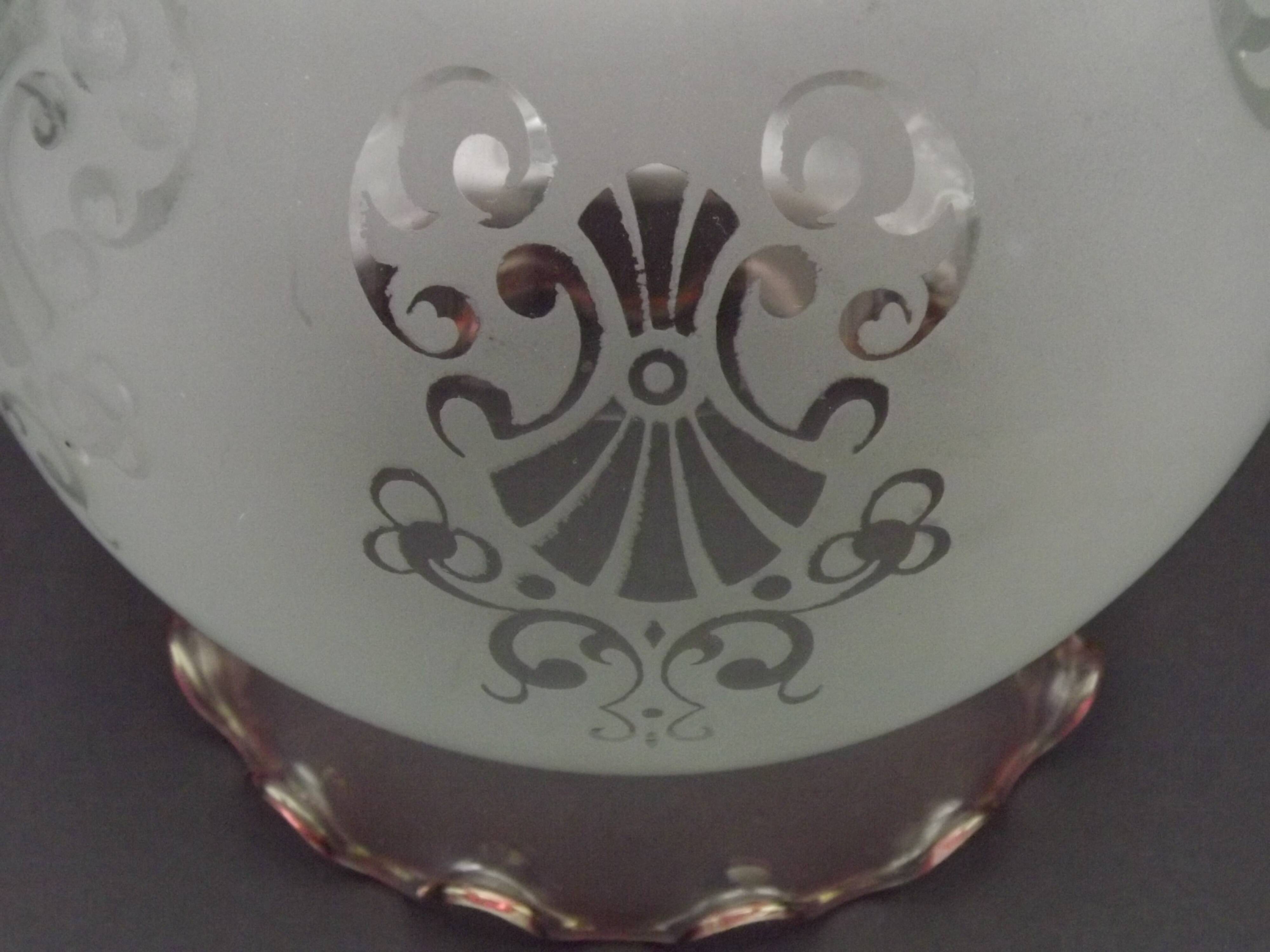 French Vintage Mid Century Decorative Replacement Shade Pink Frilled Edge
