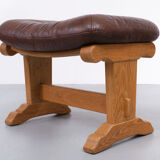 Set tabourets de pied en bois de chêne massif, années 1970, hollande