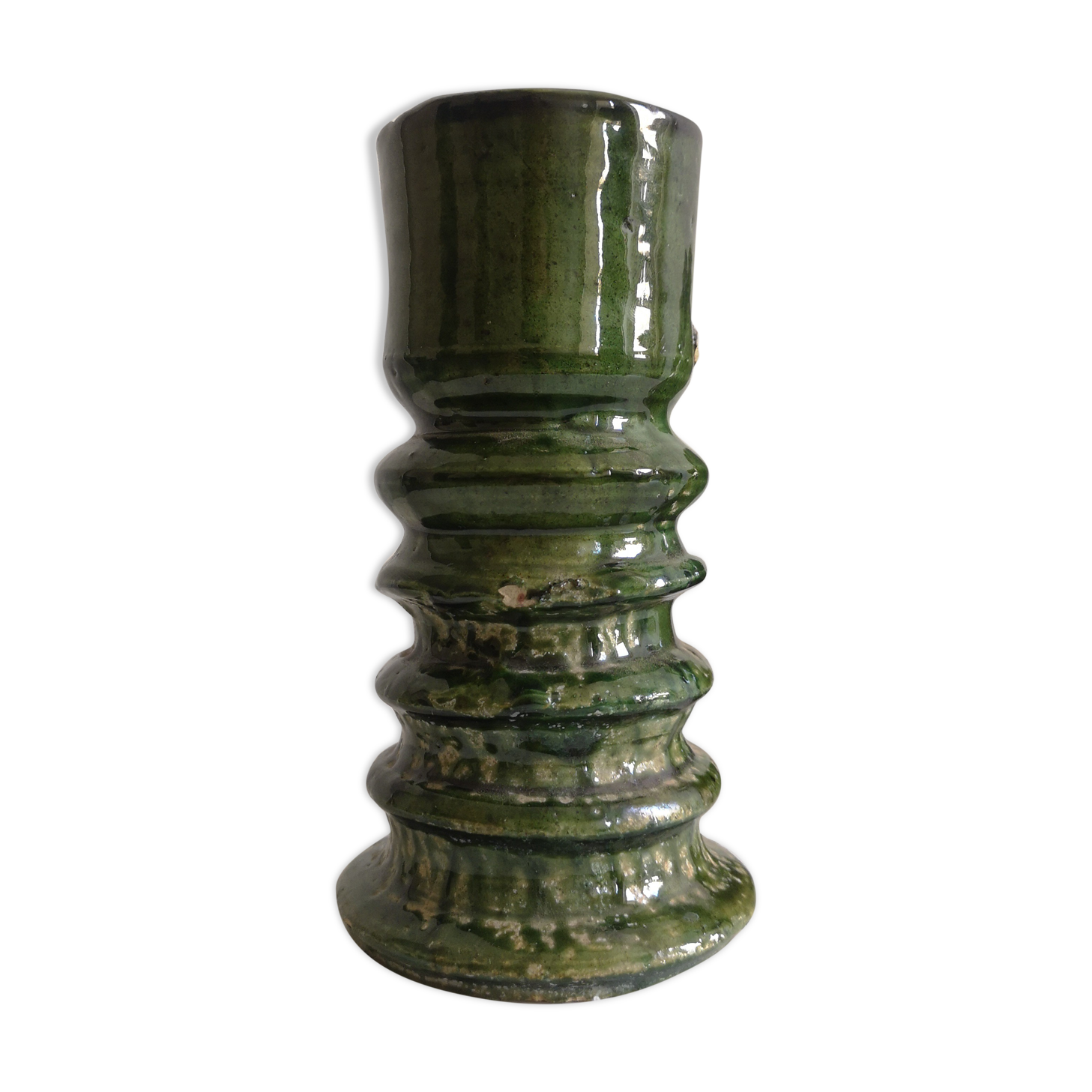 Enamelled ceramic candle holder, tamgroute