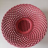 Trellis basket in pink ceramic