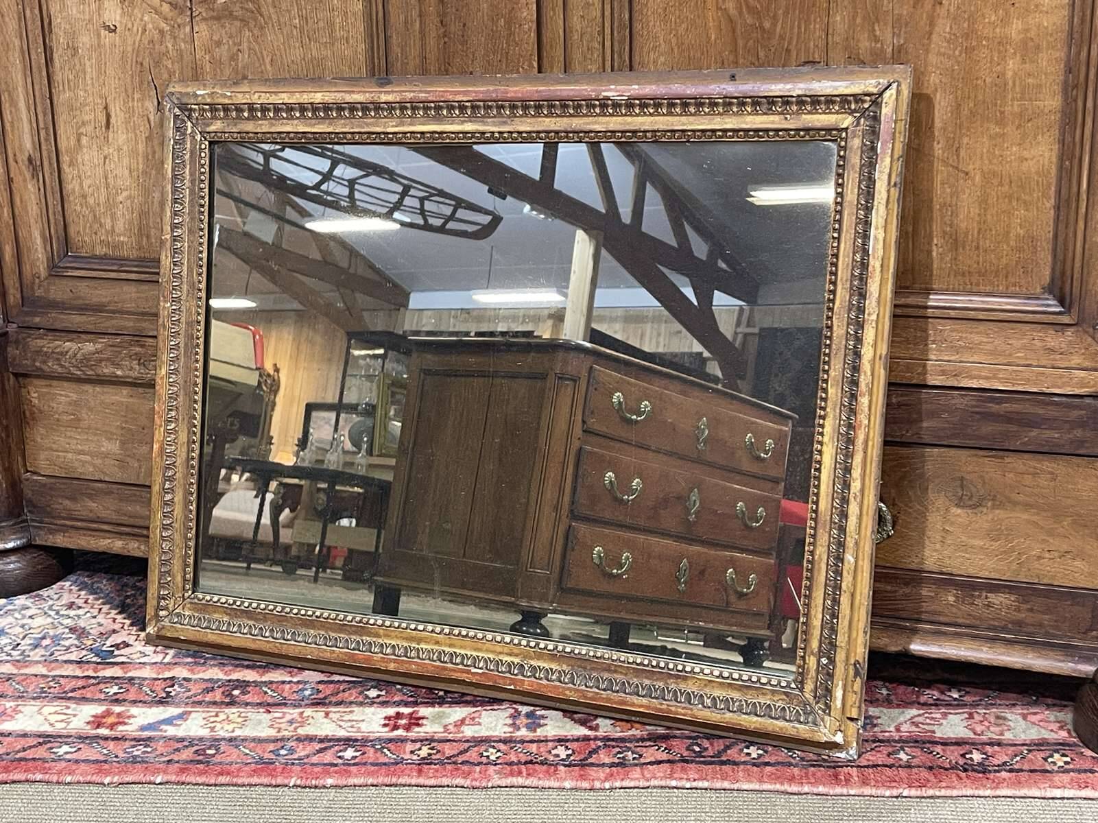 18th-century gilded wooden mirror