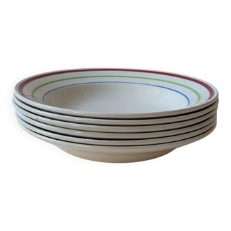 Set of 6 Gien soup plates – Gilles pattern