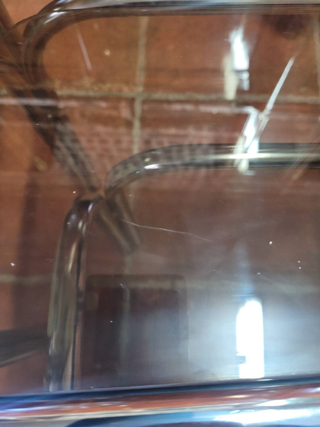 Chrome and smoked glass nesting table from the 70s