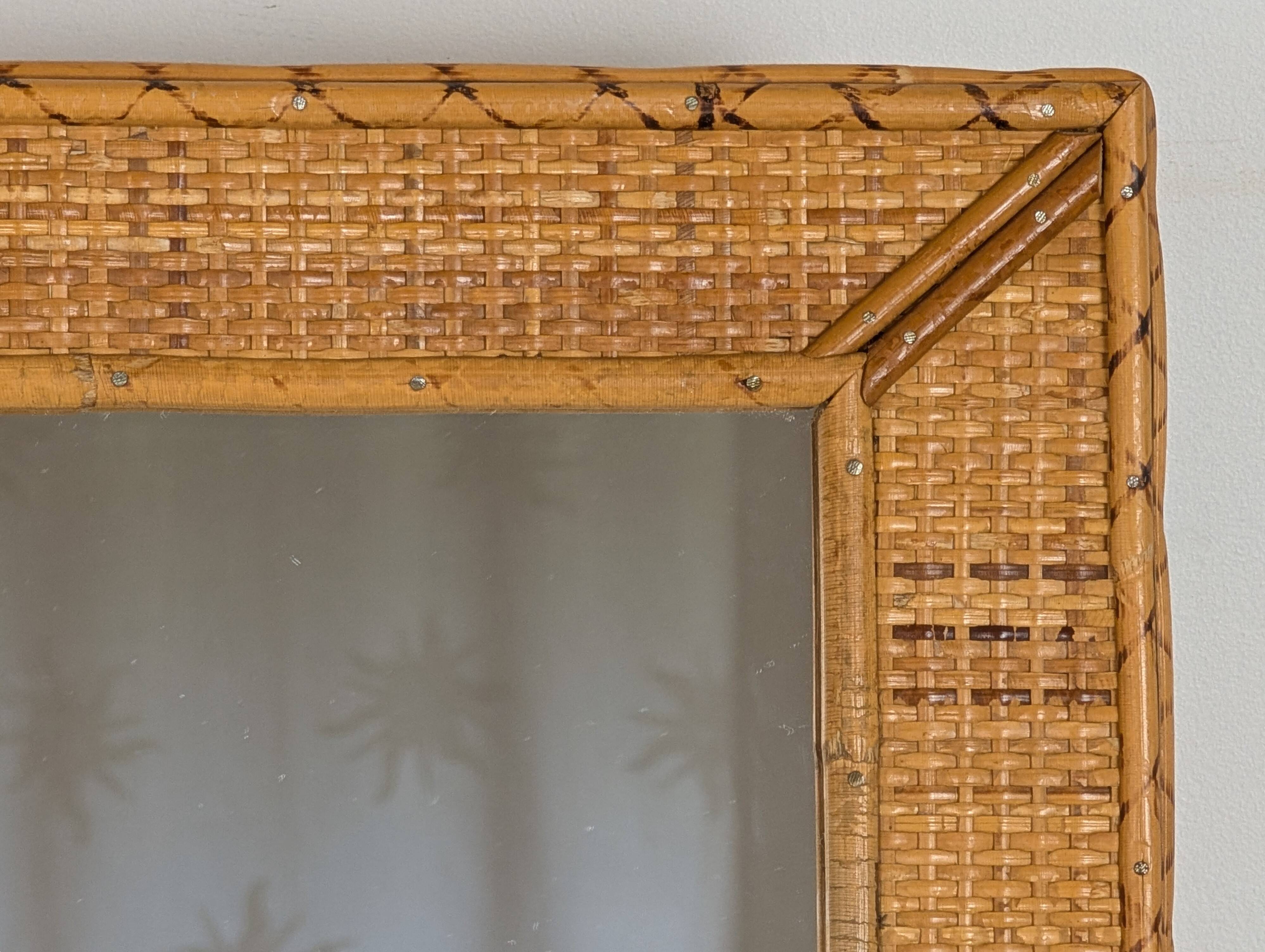 Rattan mirror