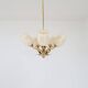 Lustre suspension de milieu de siècle en laiton et verre par Sario, Finlande, années 1950