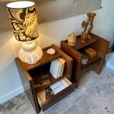 2 Scandinavian bedside tables in dark wood
