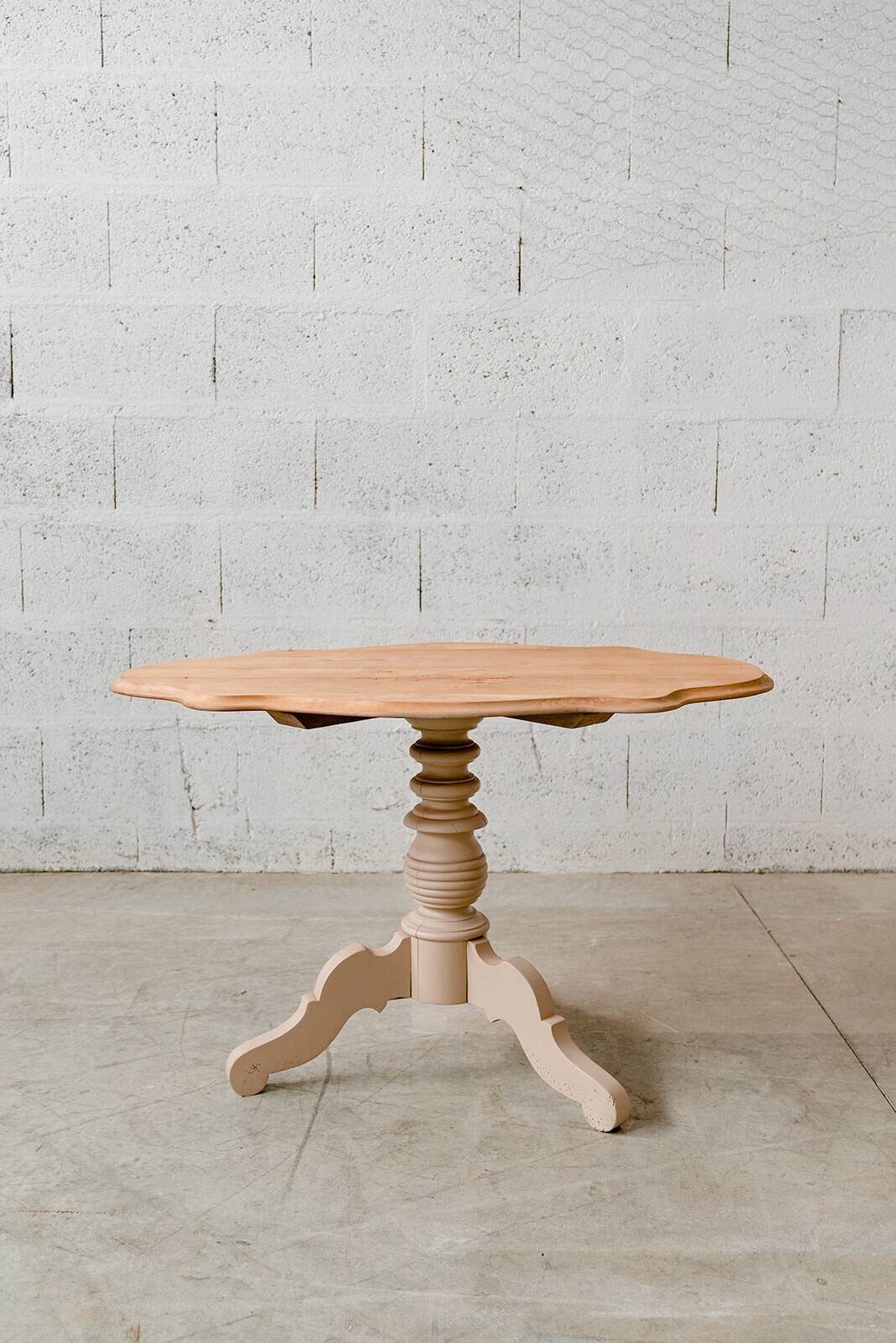 Old wooden pedestal table