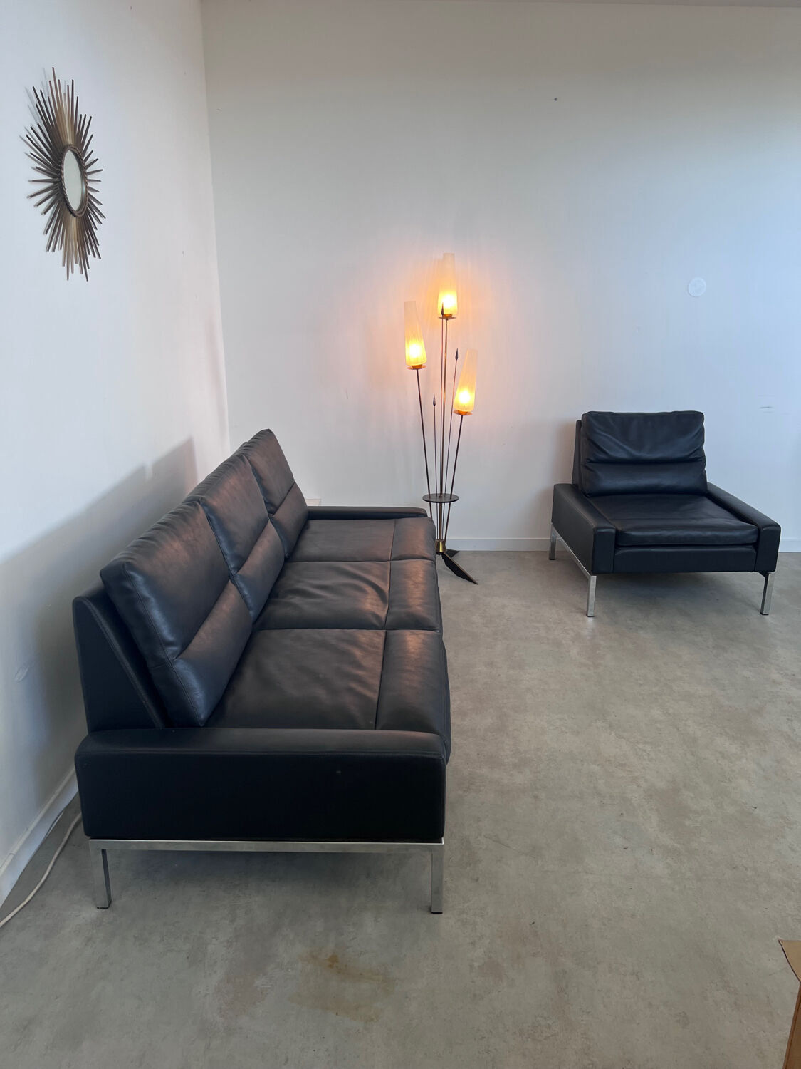 Leather Sofa and Armchair design Hans Peter Piehl for Wilkhahn 60s
