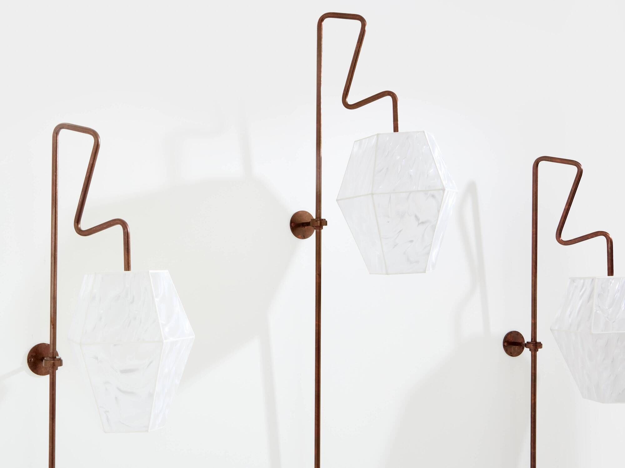 Pair of large patinated metal wall sconces by Mattia Bonetti 2009