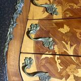 Curved commodus, tomb, Louis XV style, in marquetry, 3 drawers