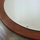 Round teak mirror, 1970s – vintage, diameter 70 cm