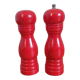 Pepper mill and turned wooden salt shaker