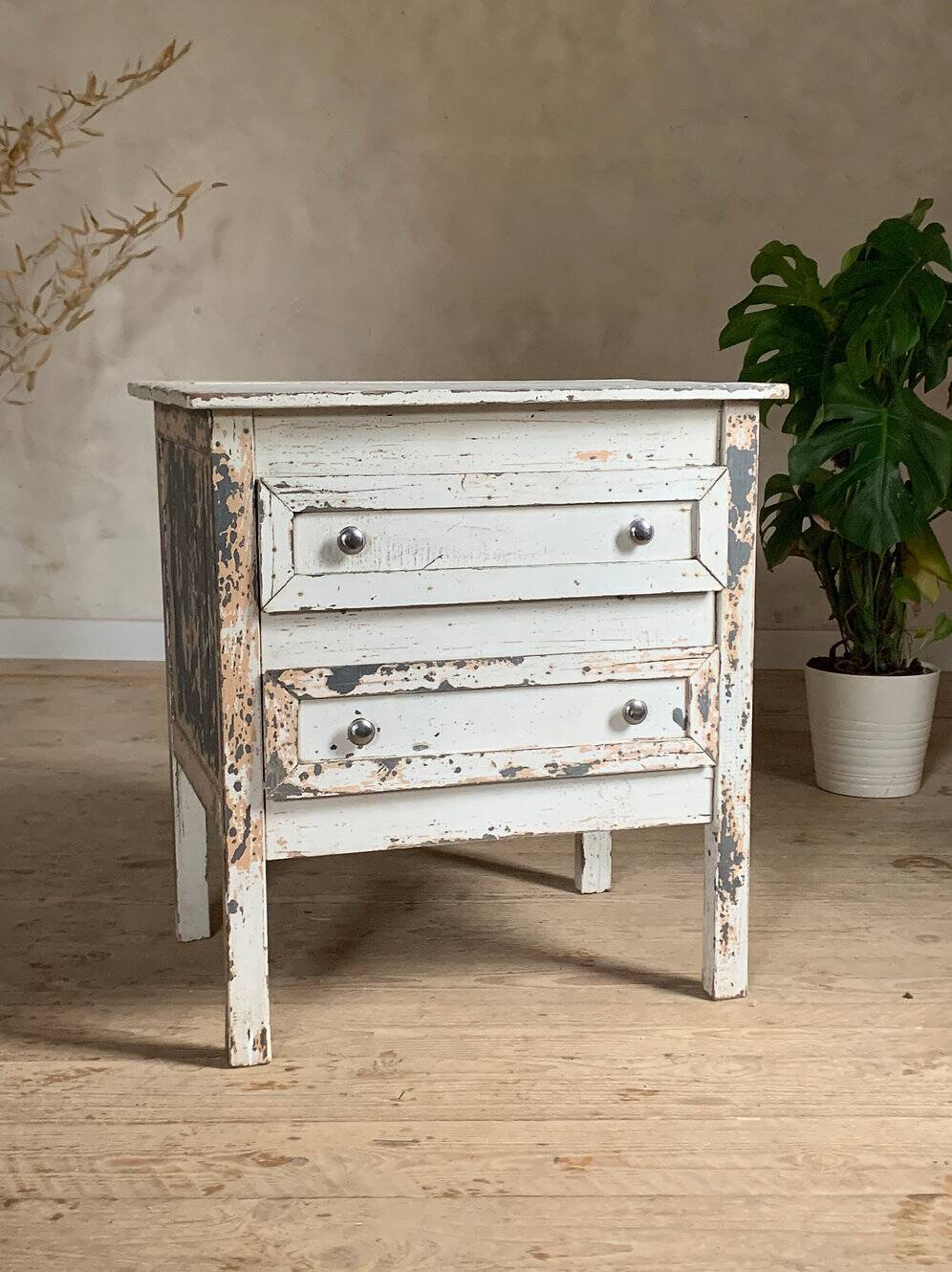 Vintage patinated Parisian chest of drawers