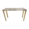 Table console en faux bambou en laiton, années 1970