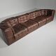 De Sede DS-11 modular sofa in original brown leather, 1970s.