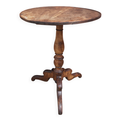 Guéridon tripode ou table d' appoint Louis Philippe, plateau cabaret.