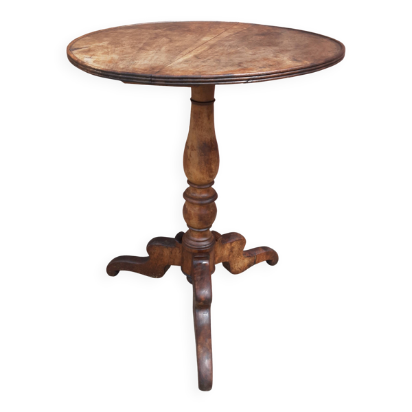Guéridon tripode ou table d' appoint Louis Philippe, plateau cabaret.