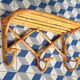 Vintage rattan coat rack with shelf