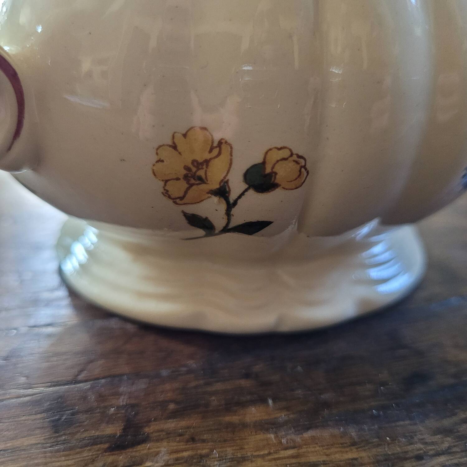 Rustic Sugar Bowl Digoin Sarreguemines 1930