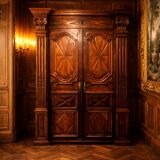 Entrance wardrobe in oak and walnut