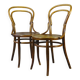 Two chairs No. 14, circa 1890 by Fuchs and Freud Bielitz, original patina