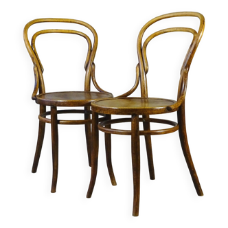Deux chaises N°14, vers 1890 par Fuchs et Freud Bielitz, patine d'origine