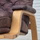 1970s, Scandinavian adjustable armchair, furniture leather, bentwood.