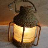 Handcrafted rope hanging lamp 1960