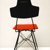 Italian Black & Red Dining Chairs, Set of 4