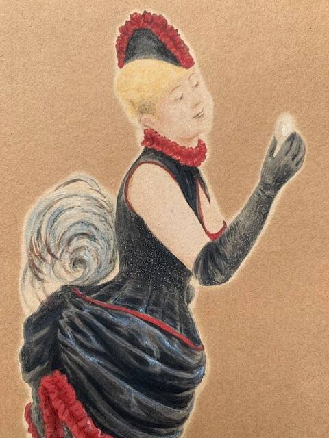 Dessin aquarelle Belle époque, signé P.Cartier, 1867