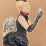 Belle époque watercolor drawing, signed P.Cartier, 1867