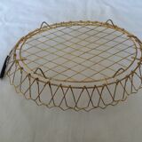 Flat gold metal and scoubidou basket basket