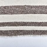 brown cream wool runner kilim , kilim for corridor  76x268 cm