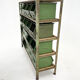 Vintage industrial cabinet, 20 iron drawers, wooden top, 1950's