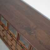 Antique German Oak Haberdashery Shop Cabinet, 1920/30s