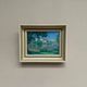 Original Oil on Canvas – “House near The Lake” by Fern I. Coppedge – Signed – Vintage & Framed – 30 × 24 cm (11.8" × 9.4")