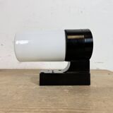 Industrial Brown Bakelite Wall Light with Milk Glass, 1960s