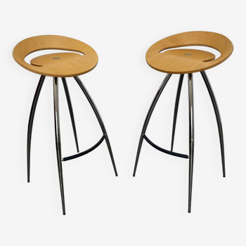 Paire de tabourets de bar vintage, Lyra design par Mira Design Group Italia pour Magis