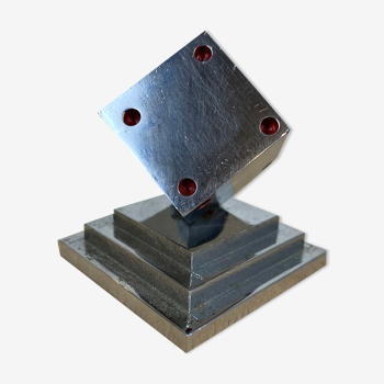 Vintage chrome metal dice press