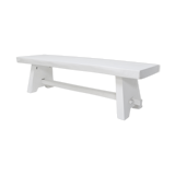 White tinted solid wood bench